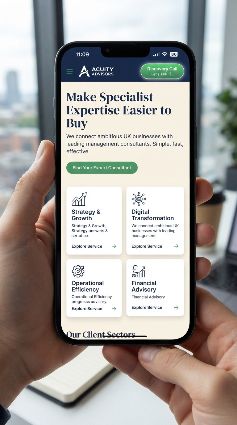 Consultants mobile website preview — SubWeb247 demonstration