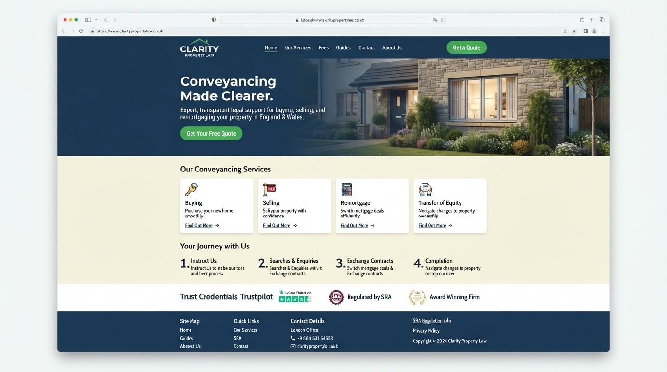 Conveyancers website preview — SubWeb247 demonstration