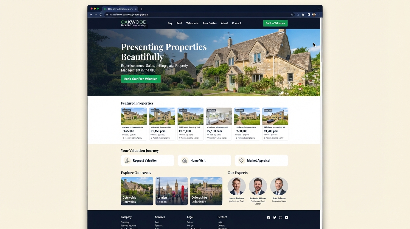 Estate and Letting Agents website preview — SubWeb247 demonstration