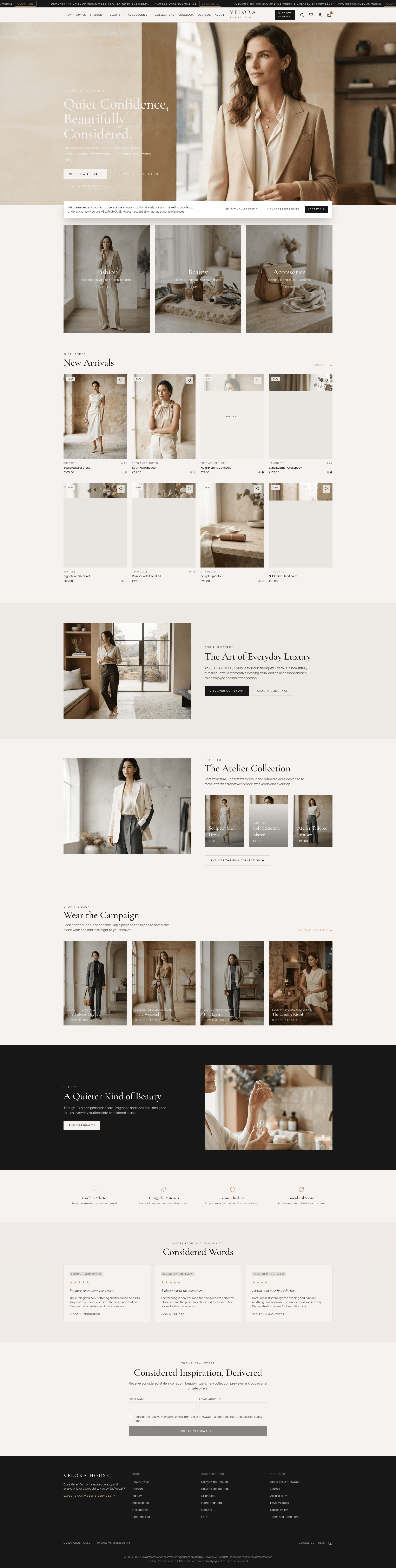 Velora House website preview