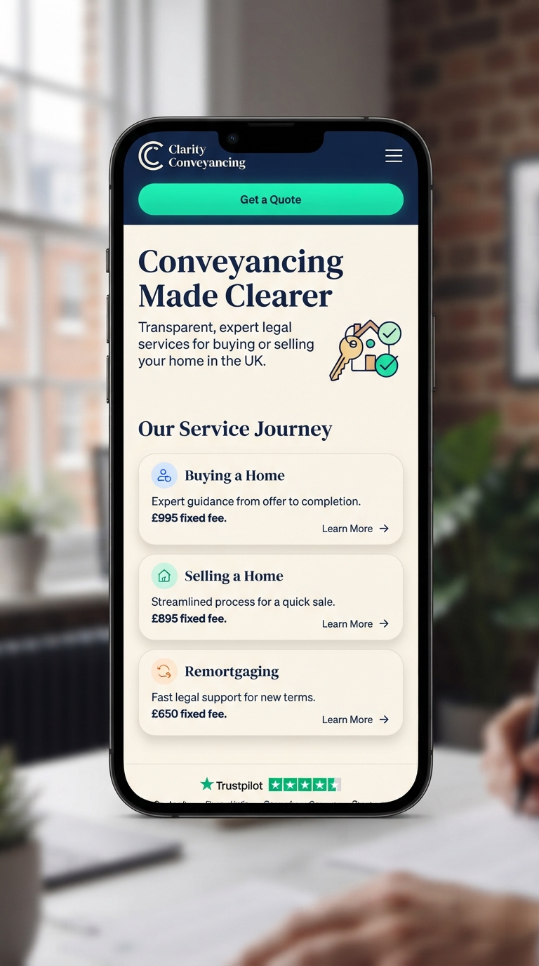 Conveyancers mobile website preview — SubWeb247 demonstration