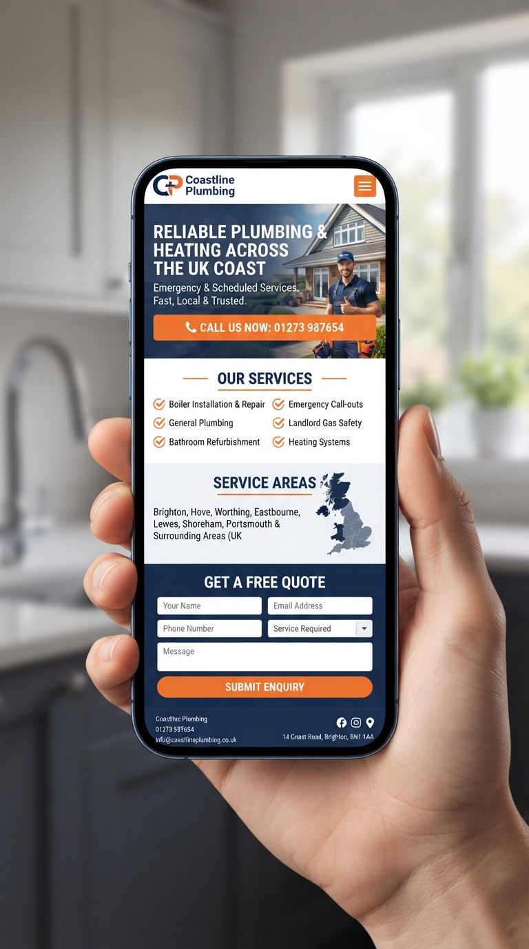 Mobile preview of a professional plumbing website