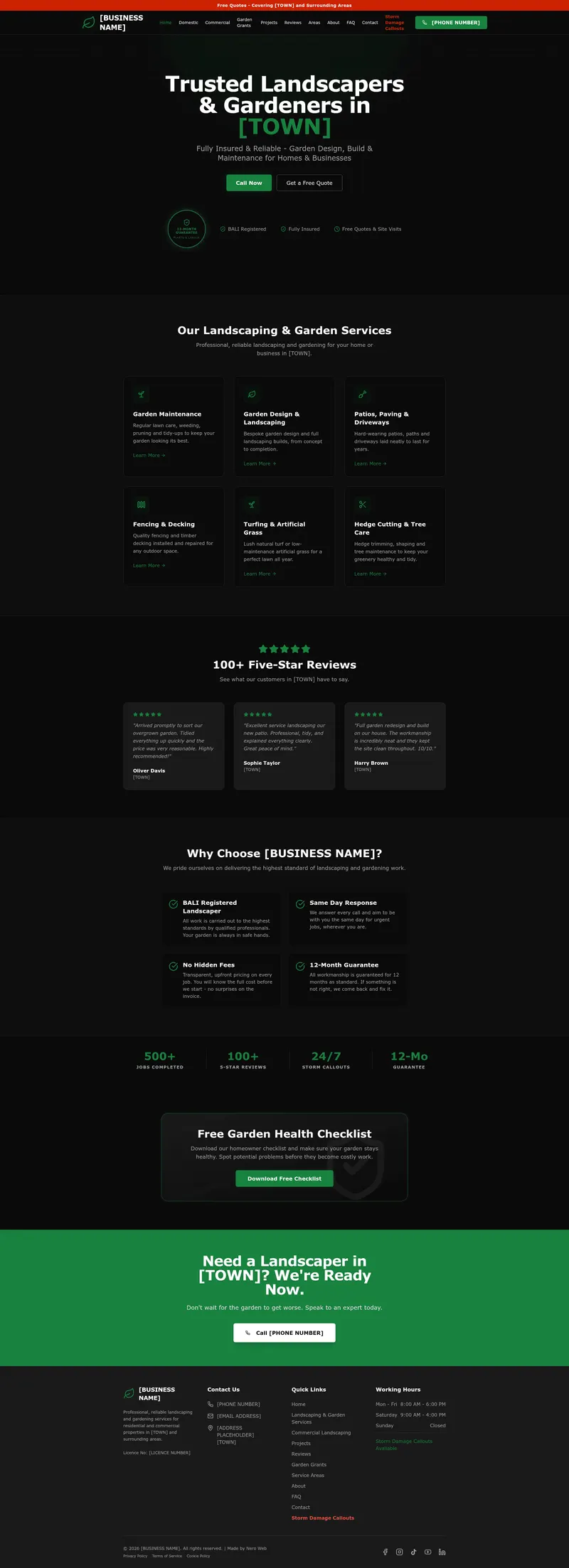 Landscaper website preview