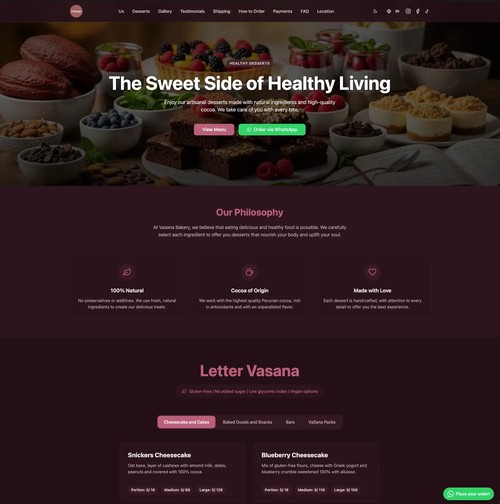 Vasana Bakery screenshot
