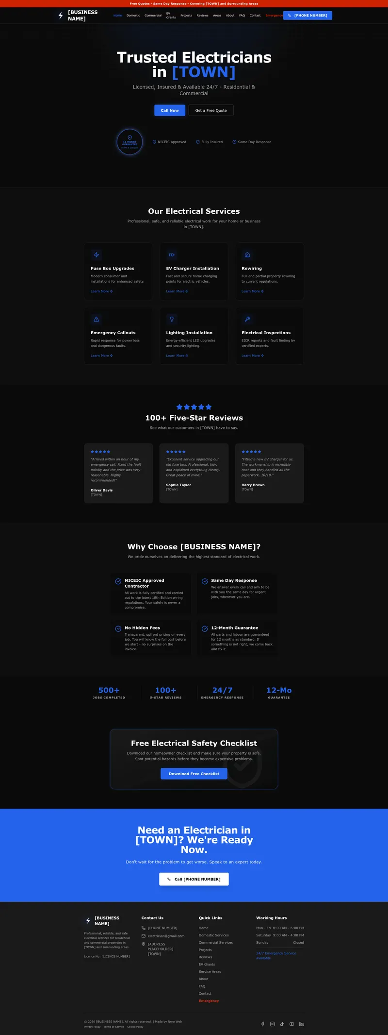 Electrician website preview