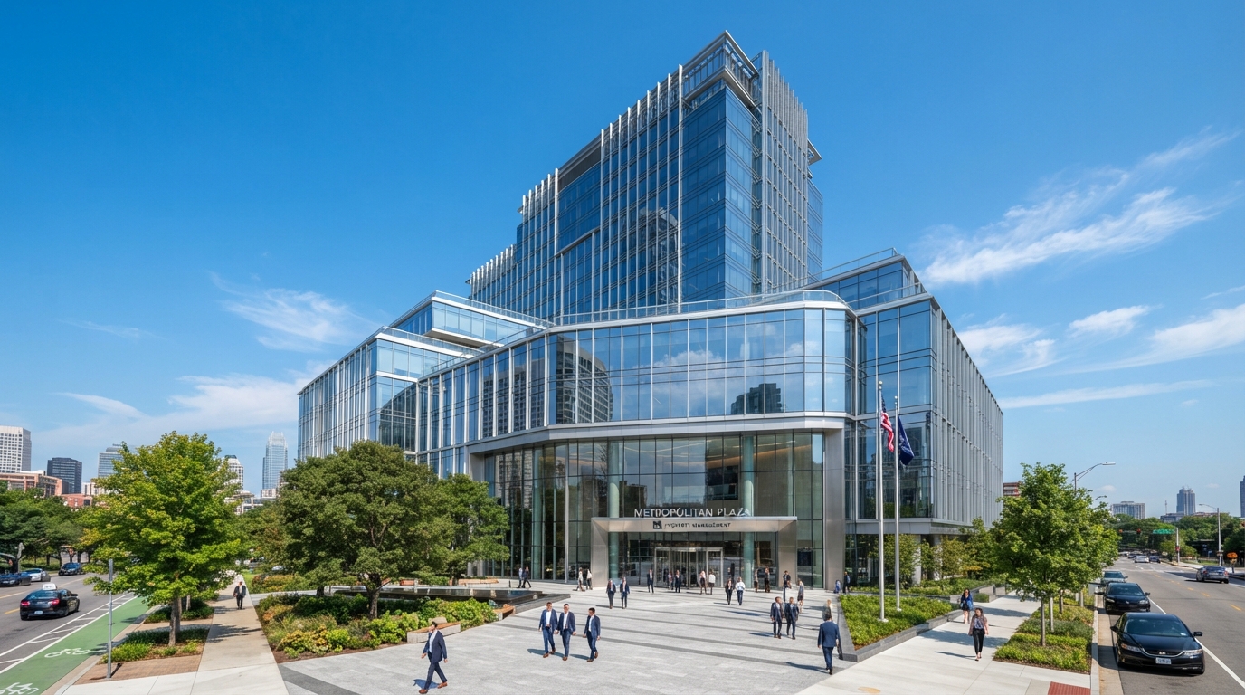 Modern commercial office building under property management by Vision Management & Maintenance