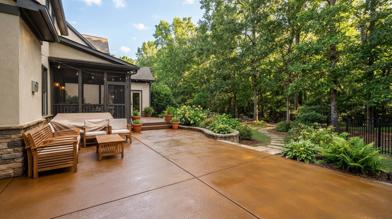 Freshly stained patio in Cumming GA