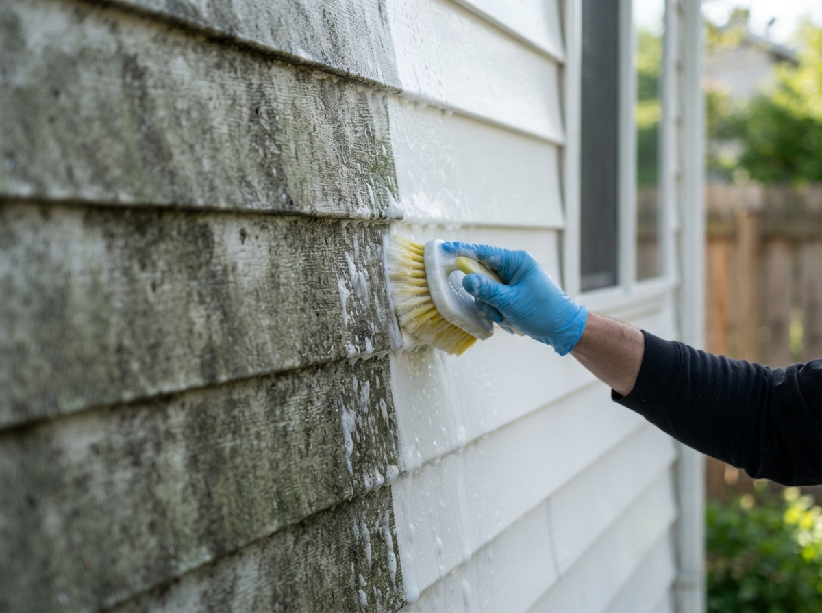 Siding cleaning on a Cumming GA home