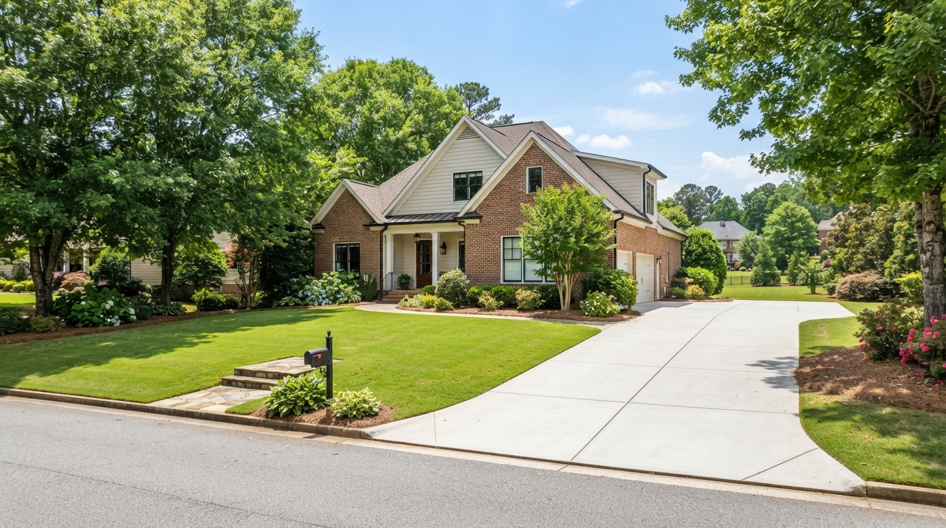 Well-maintained home in Canton GA after pressure washing