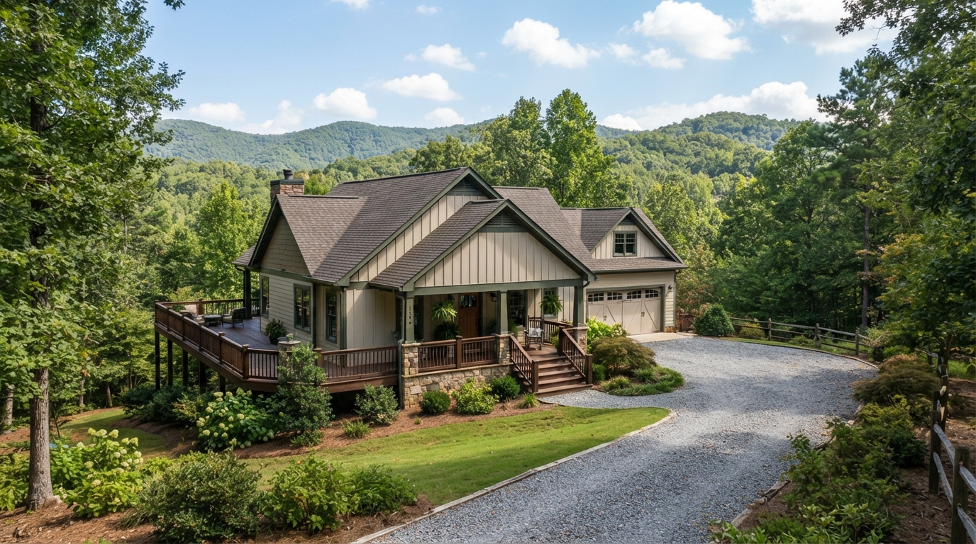 Well-maintained home in Dawsonville GA after pressure washing