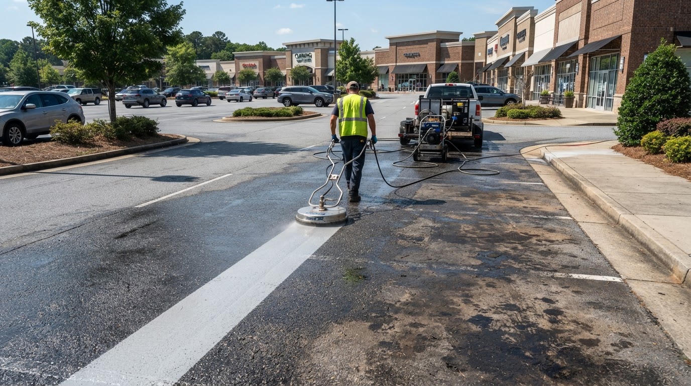 Professional parking lot cleaning service in Cumming GA