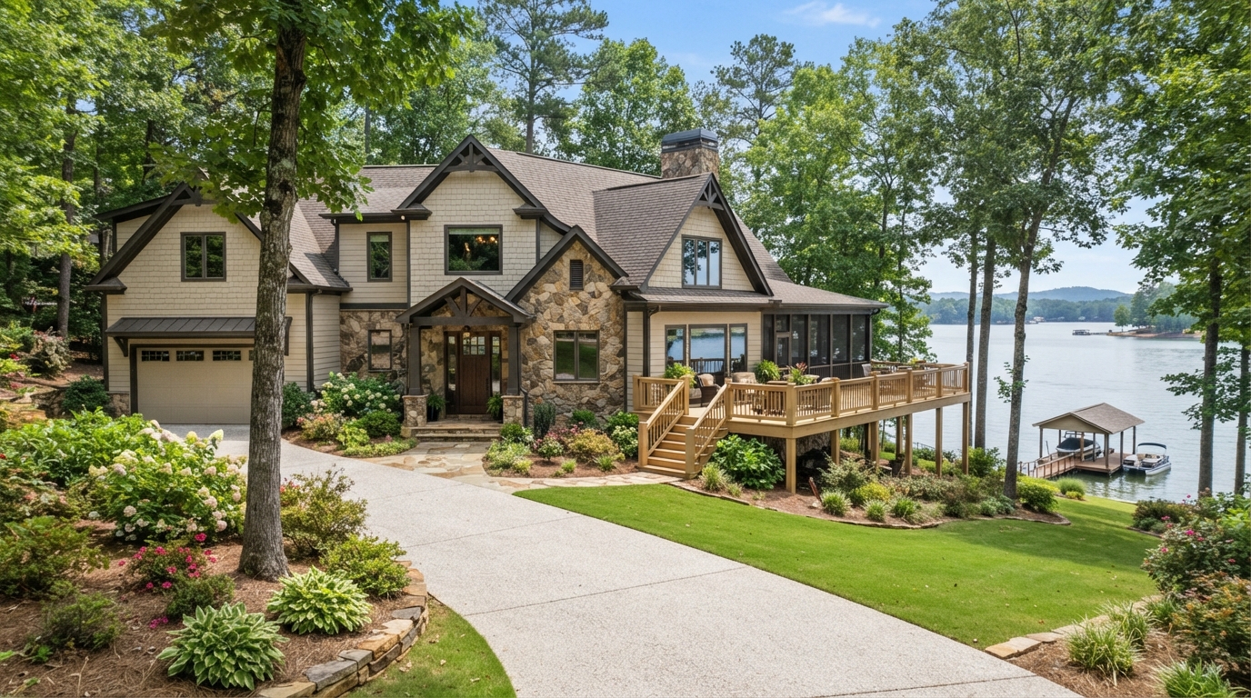 Well-maintained home in Gainesville GA after pressure washing