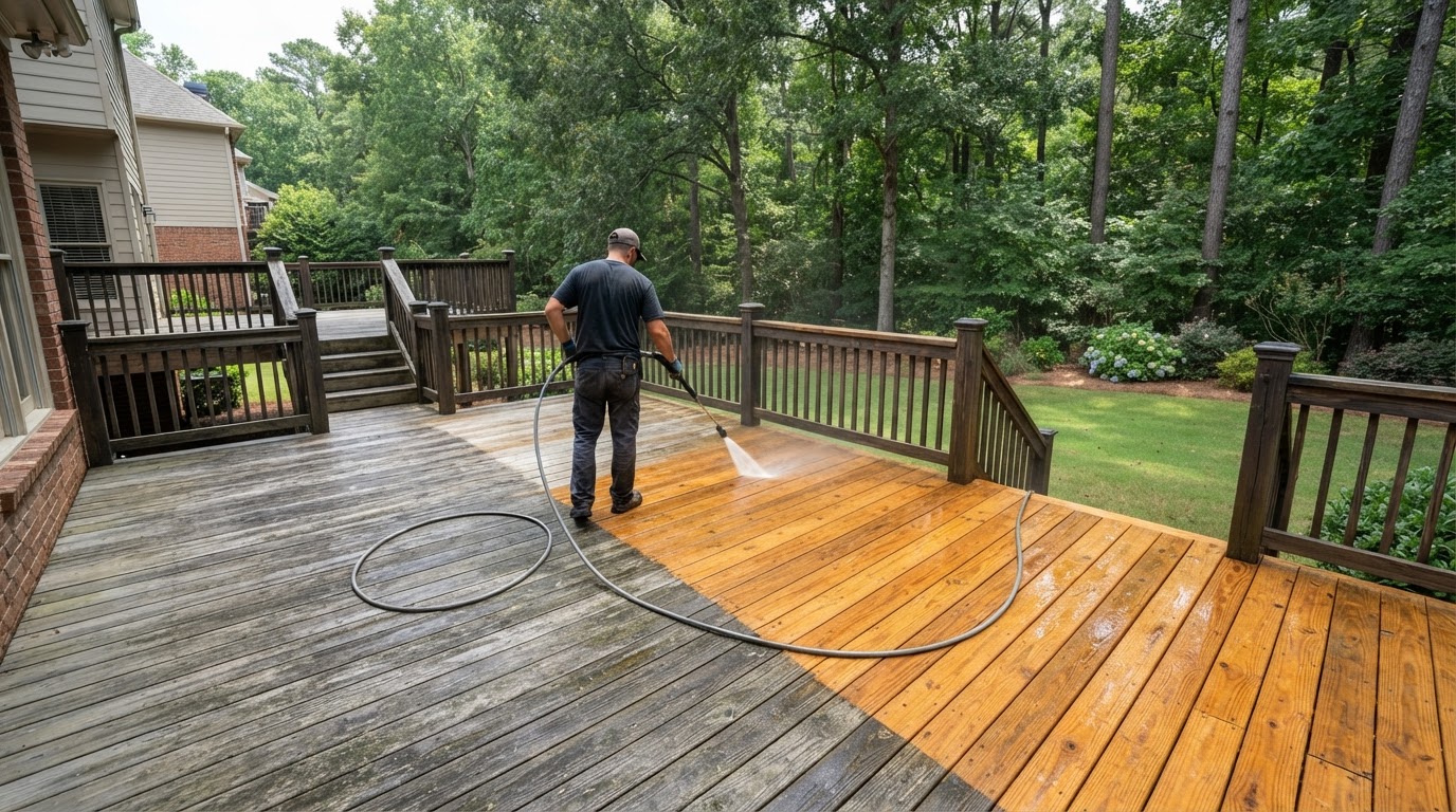 Professional deck cleaning service in Cumming GA