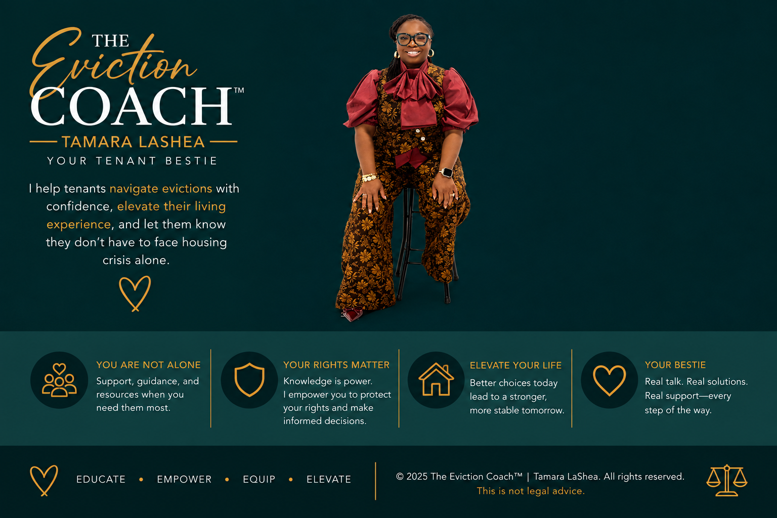The Eviction Coach — Tamara LaShea, Your Tenant Bestie. Educate, Empower, Equip, Elevate. © 2025 The Eviction Coach. This is not legal advice.