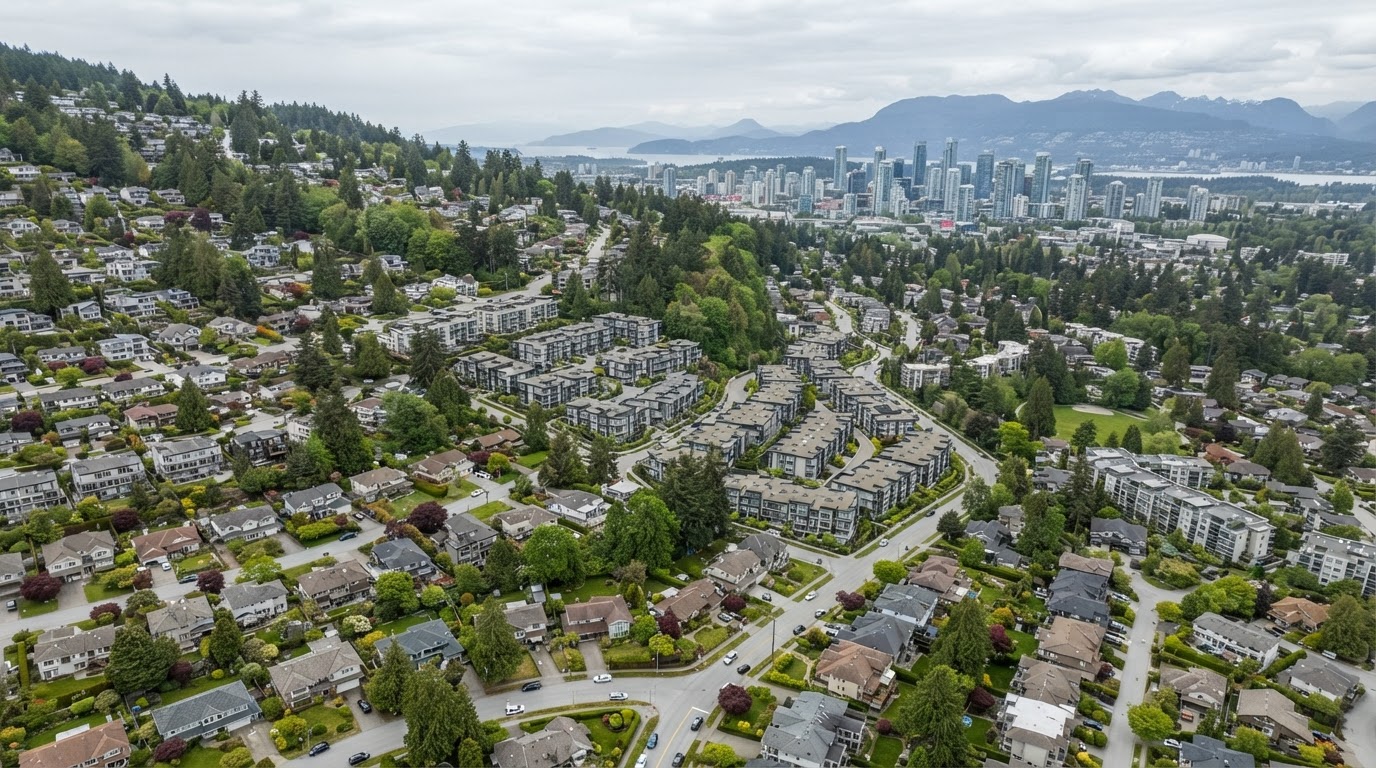 Aerial view of Burnaby, BC