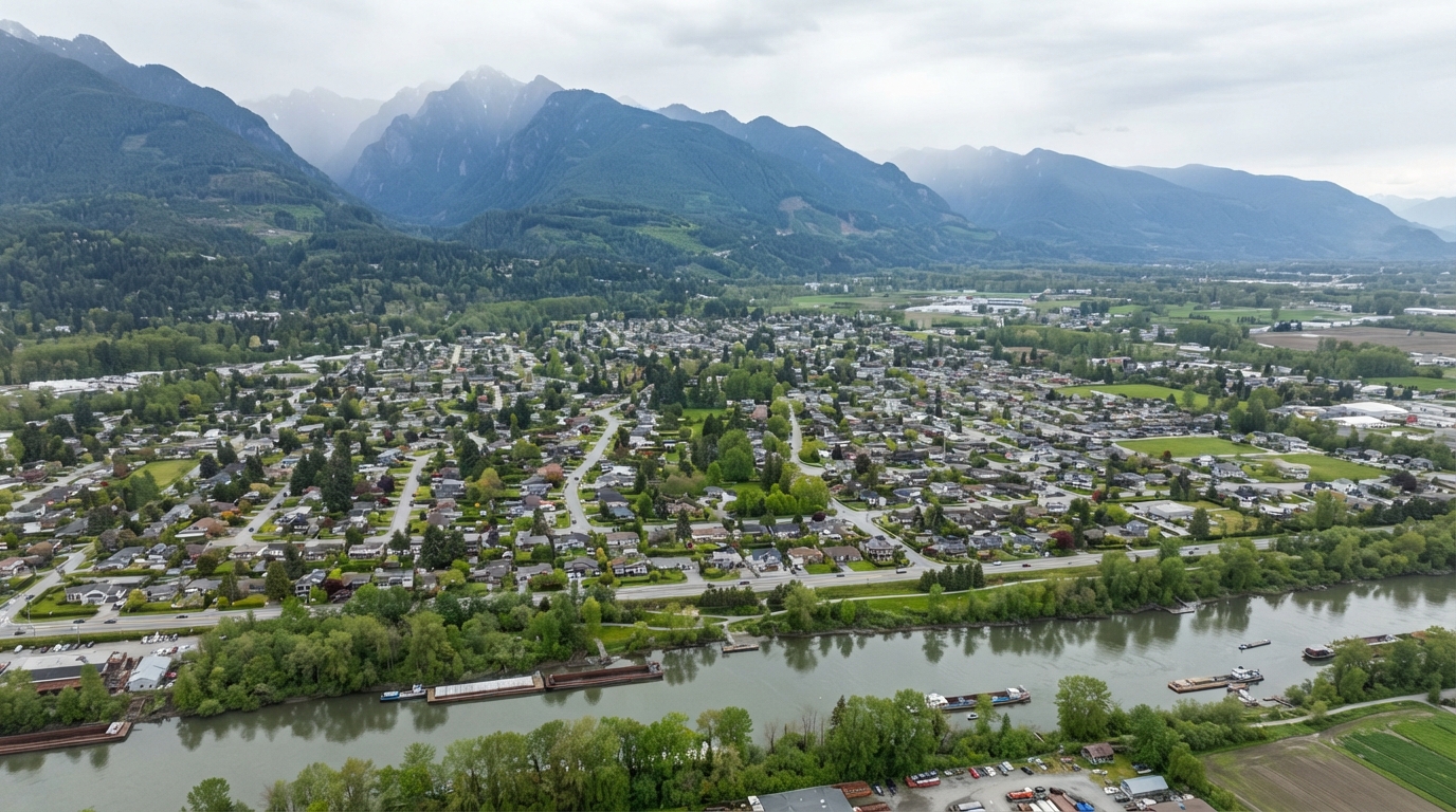 Aerial view of Mission, BC