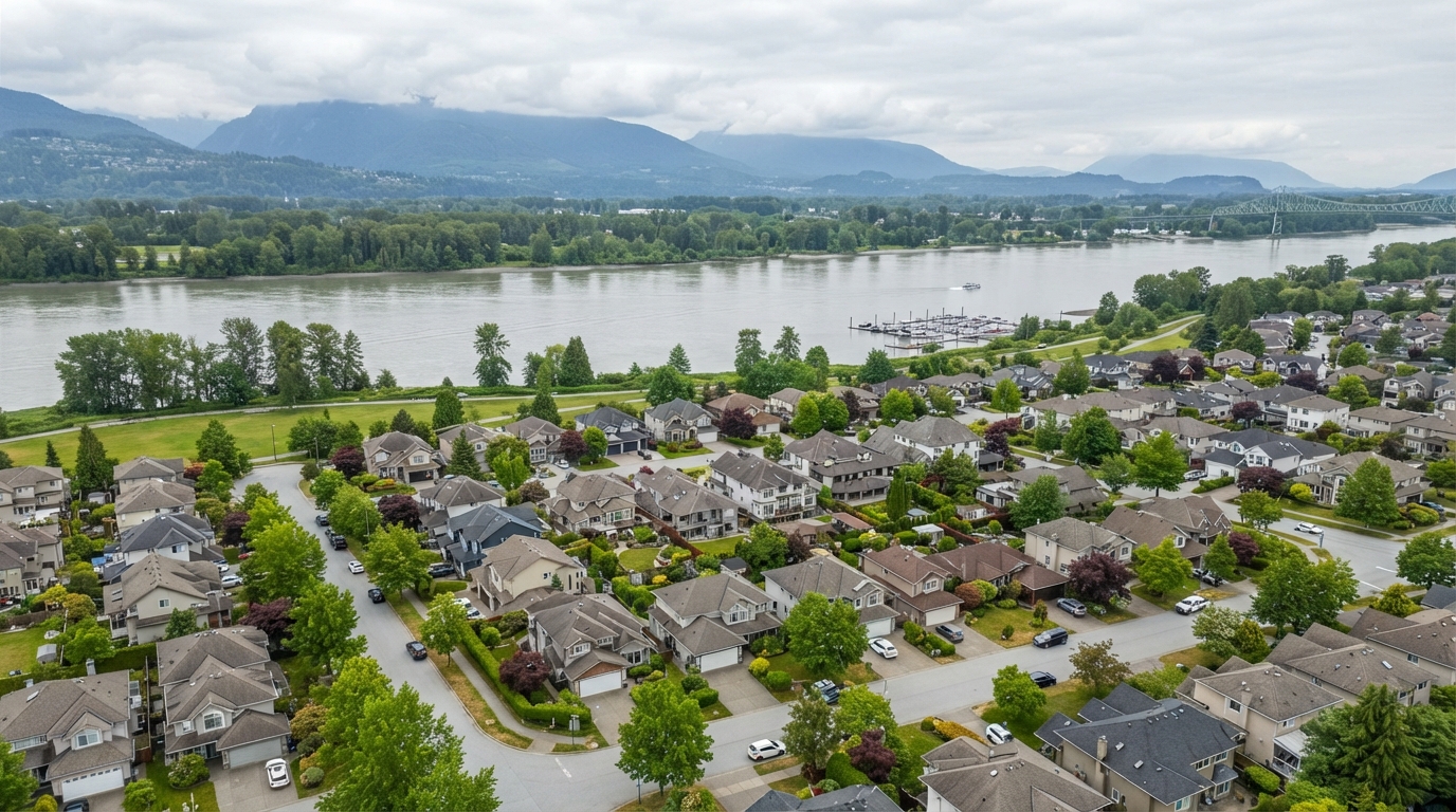 Aerial view of Port Coquitlam, BC