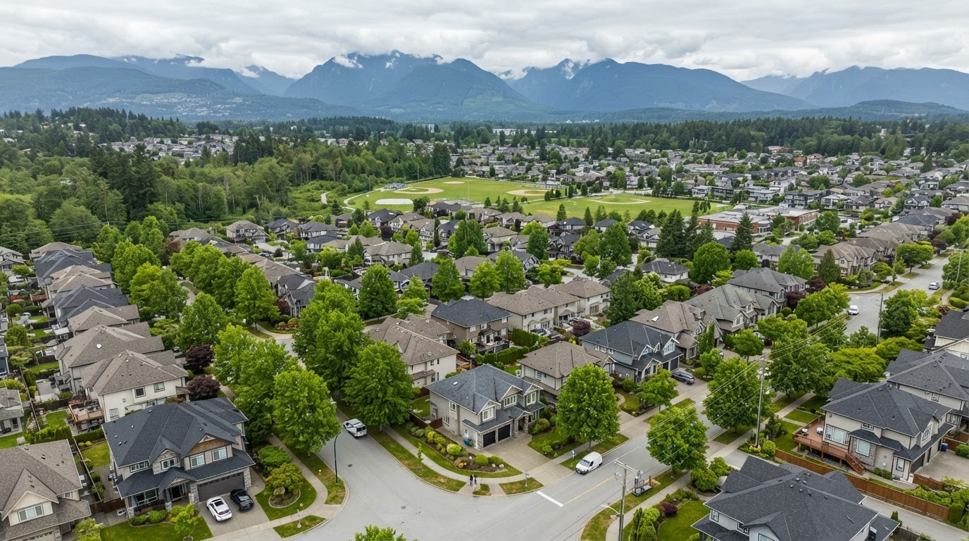 Aerial view of Langley, BC