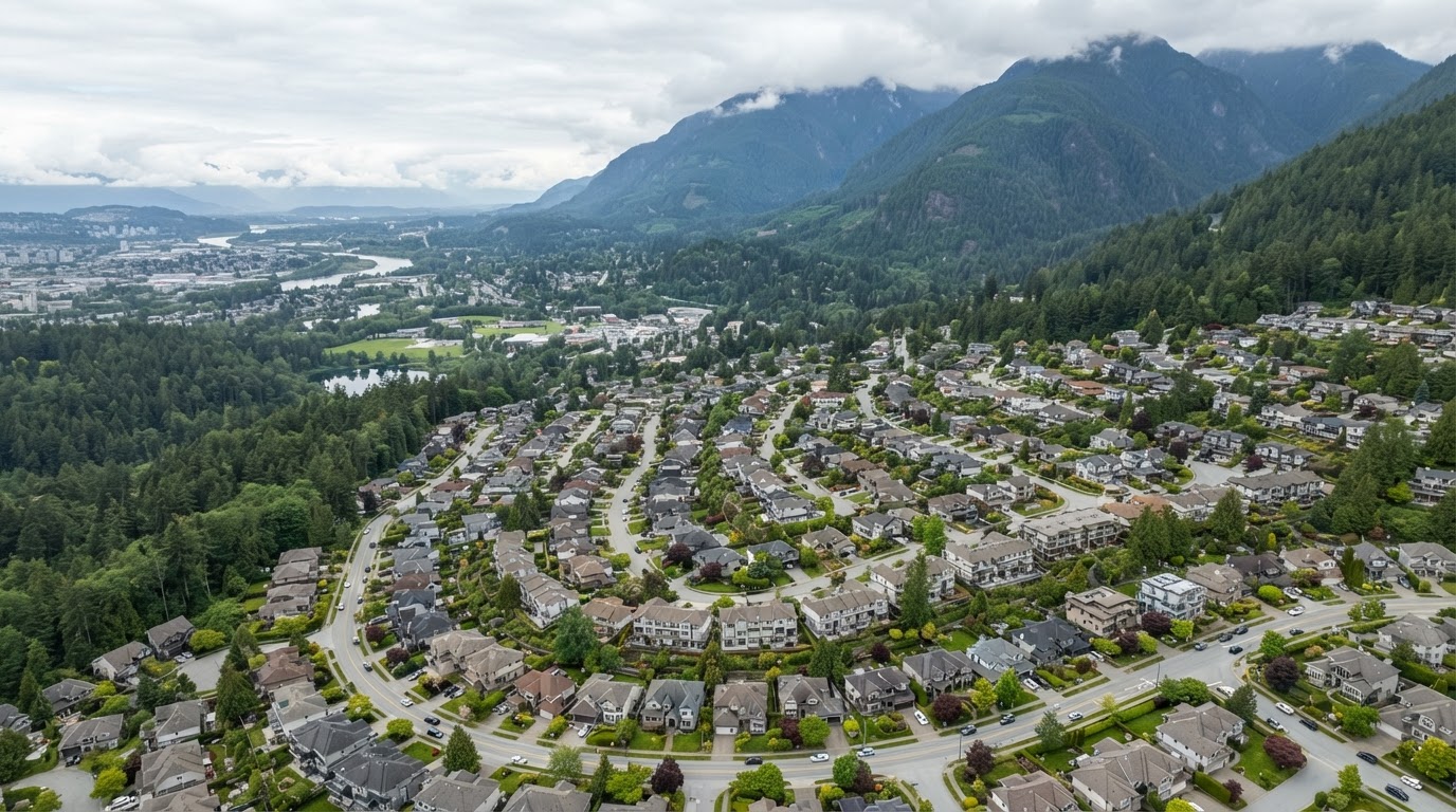 Aerial view of Coquitlam, BC