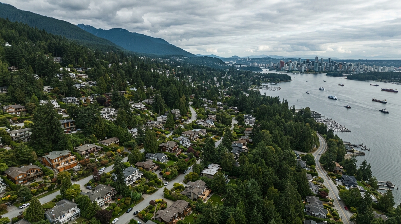 Aerial view of North Vancouver, BC