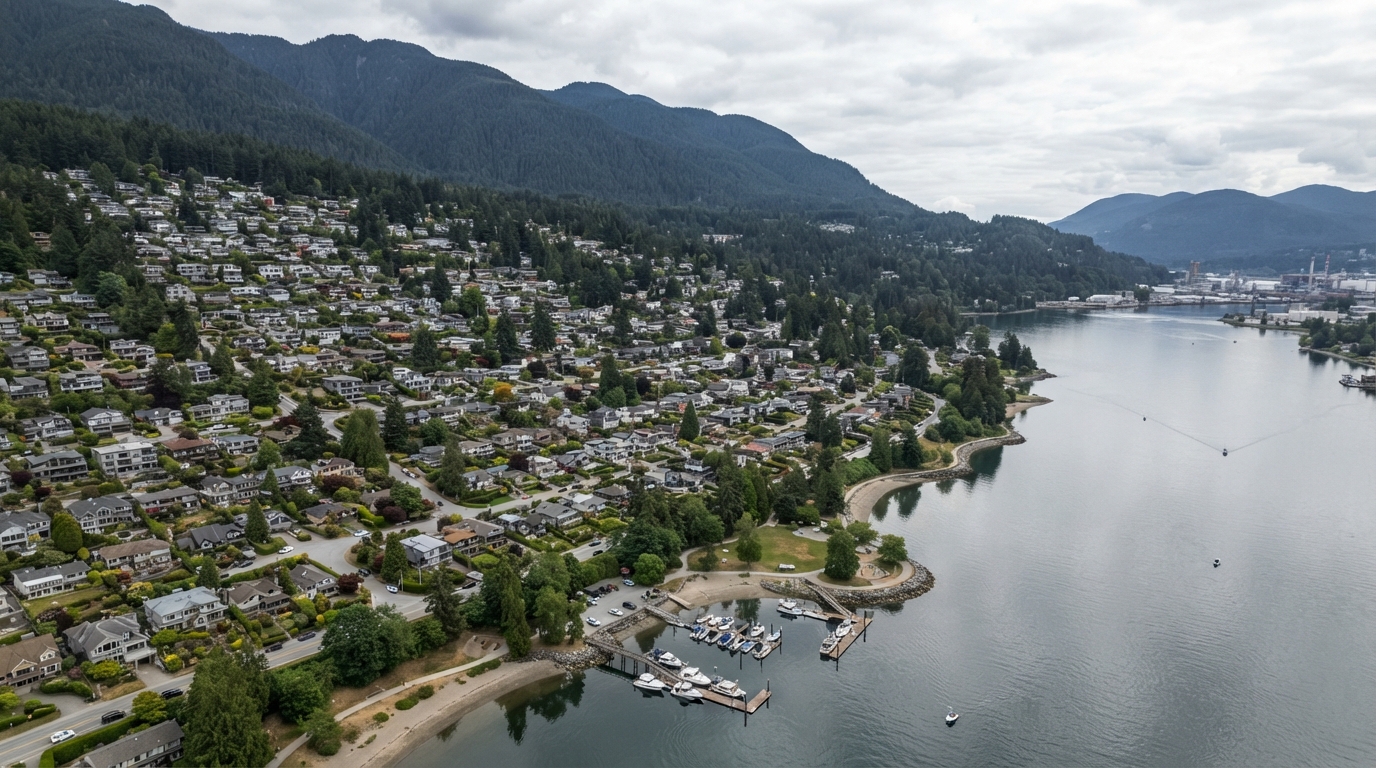 Aerial view of Port Moody, BC