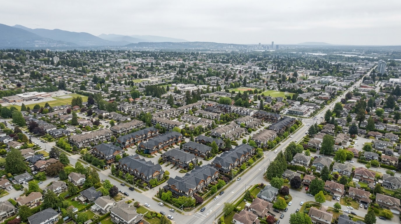 Aerial view of Surrey, BC