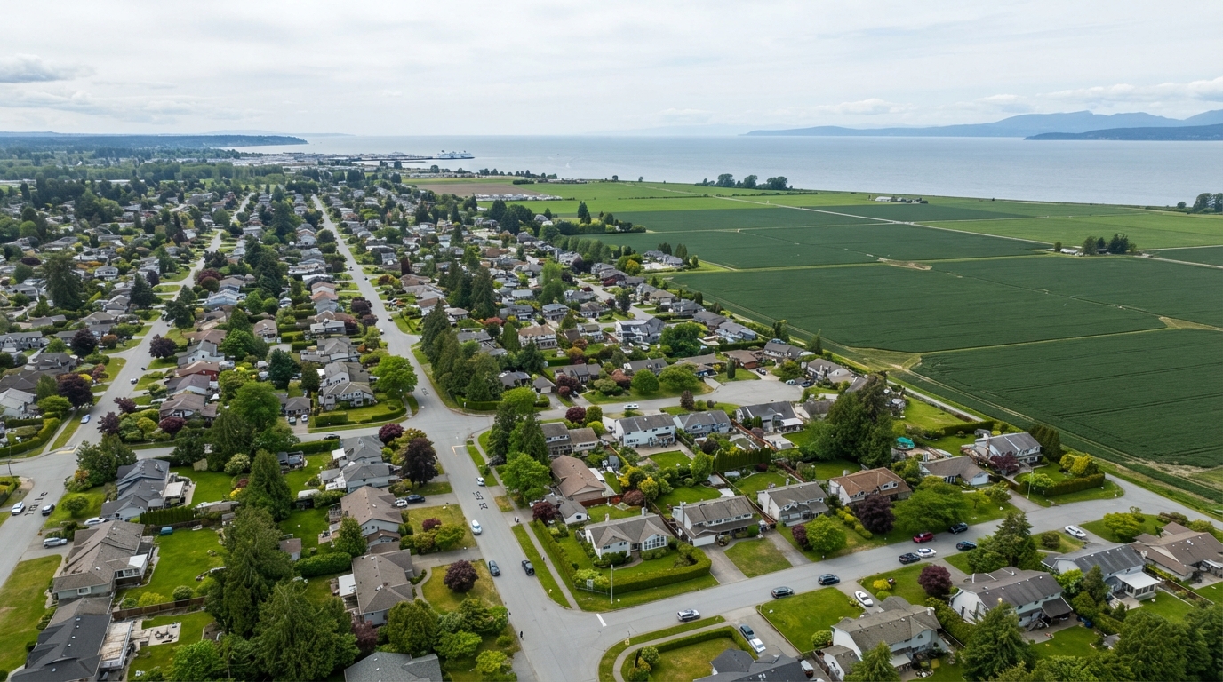 Aerial view of Delta, BC