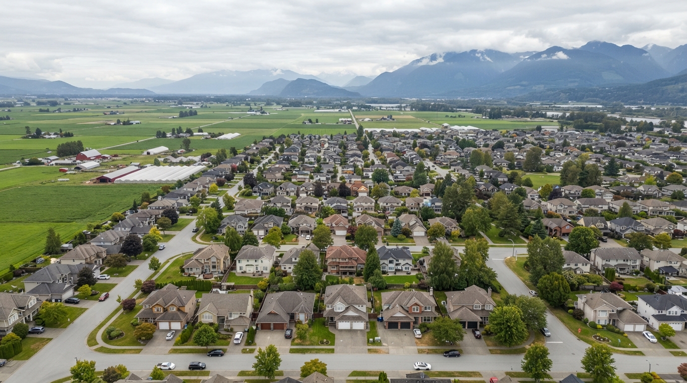 Aerial view of Abbotsford, BC