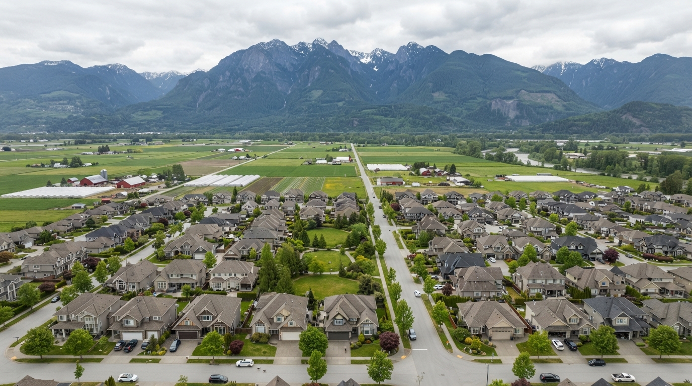 Aerial view of Chilliwack, BC