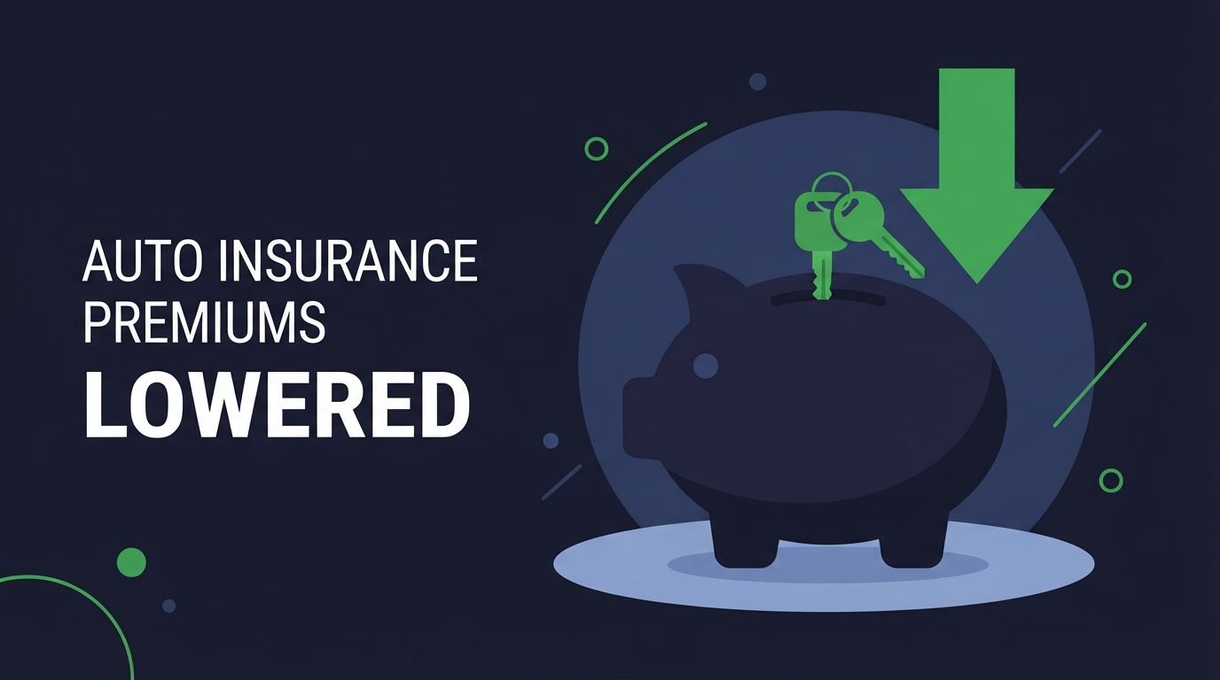 Icon illustration of a piggy bank with car keys for lowering auto insurance premiums