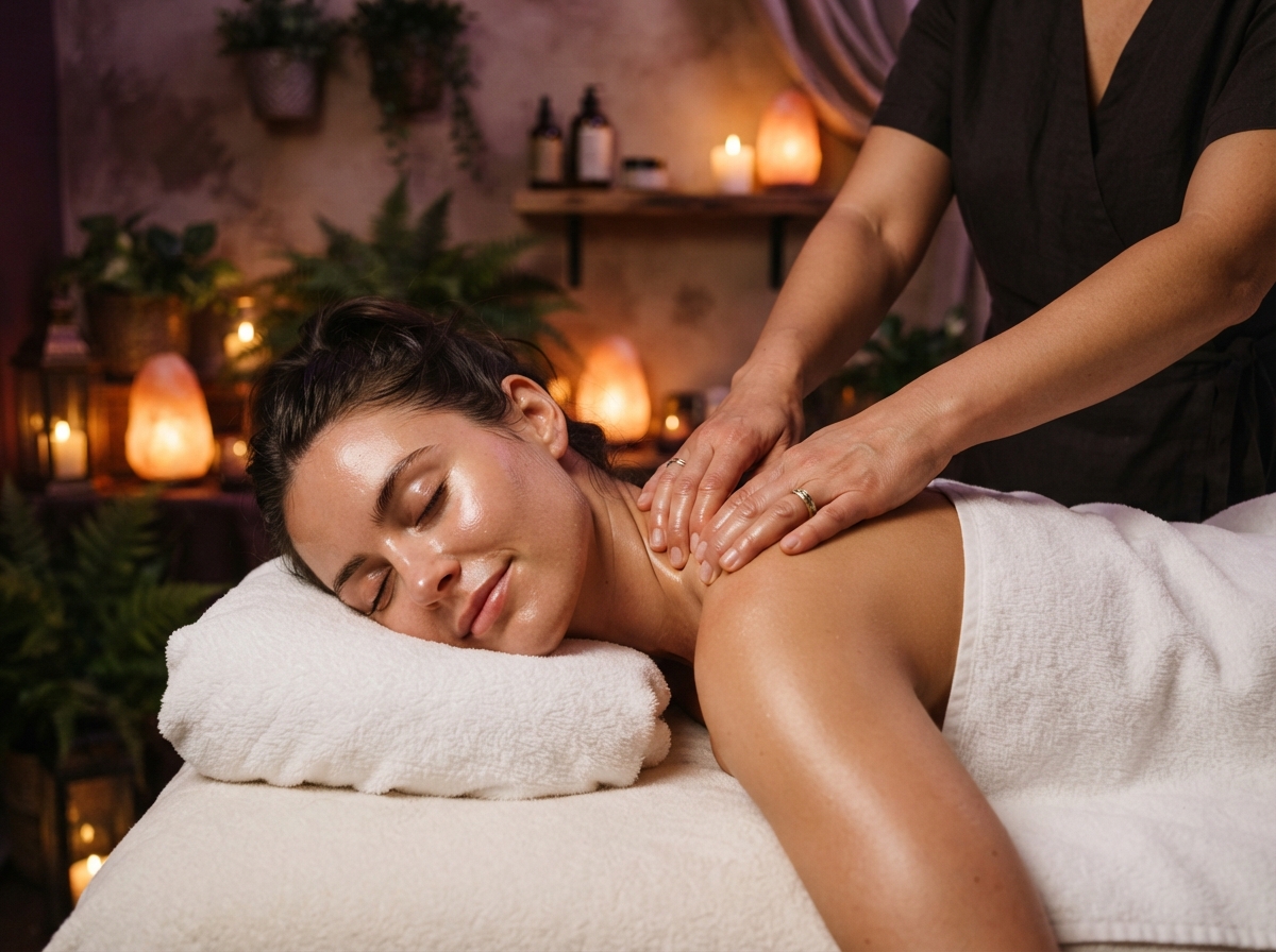 Peaceful spa treatment room at Peace Oasis Spa