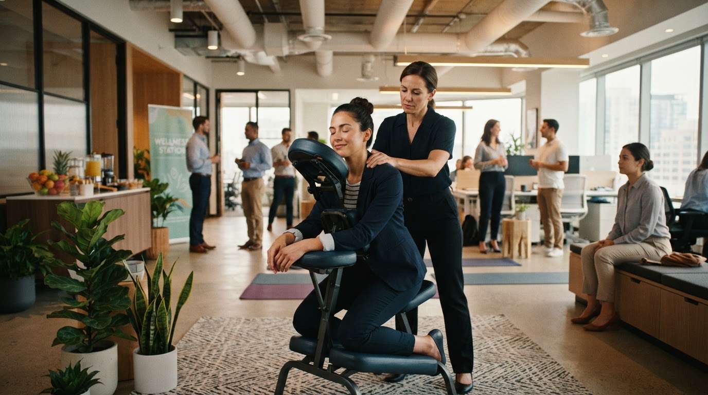 Onsite corporate wellness services for qualifying employer partnerships
