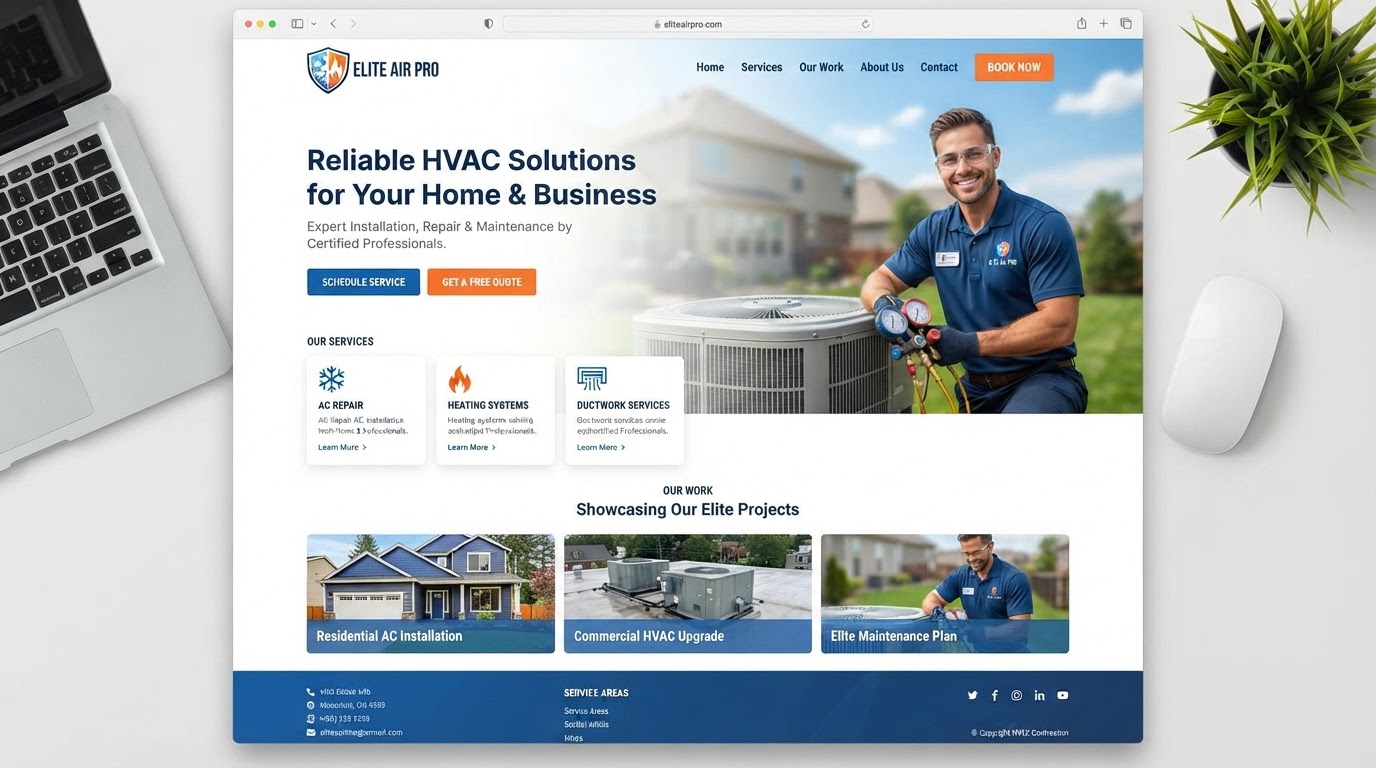Elite Air Pro — HVAC contractor website by New Leads Marketing