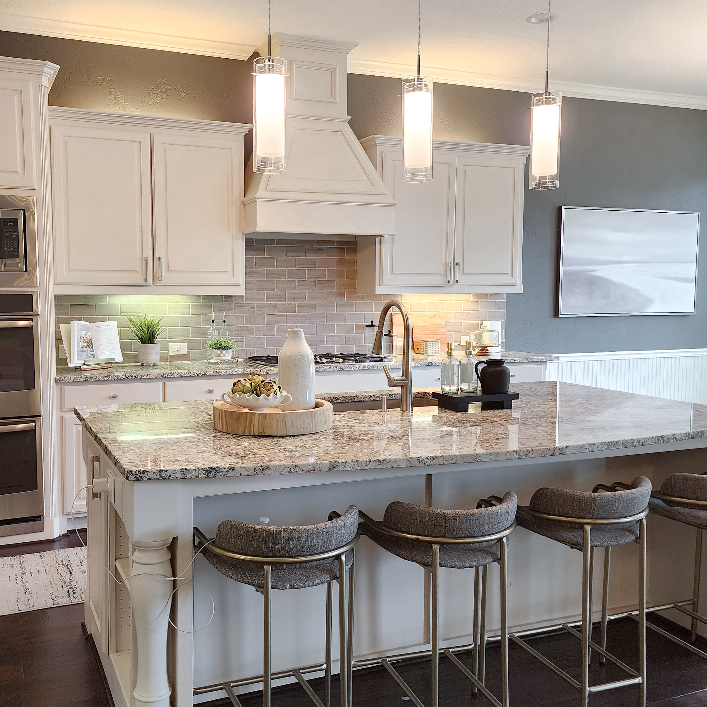 Elegant staged living room representing home staging services