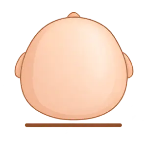 Ilustração representando Braquicefalia, tipo de assimetria craniana