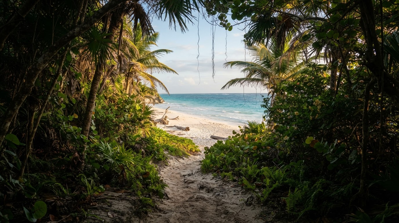 The Hidden FREE Public Beach Path Locals Keep to Themselves in Tulum