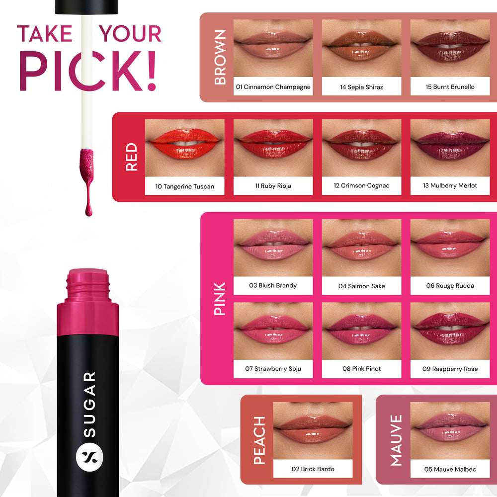 Golden Shine Transferproof Gloss swatch & model look