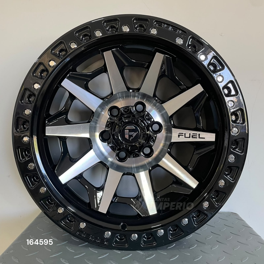 Rin FUEL BLACK MACHINE FACE CHROME RIV 16X8 6-114.3 - Llantas Imperio