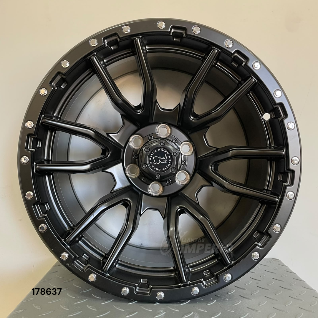 Rin BLACK RHINO MATT BLACK 17X9 6-114.3 - Llantas Imperio