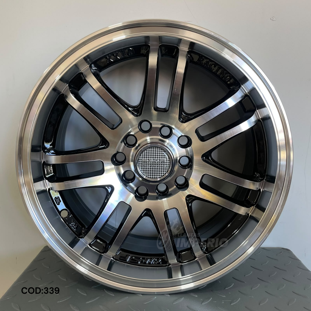 Rin SAXO TUNING 339 BLACK POLISH 15X6.5 4-100/114.3 - Llantas Imperio