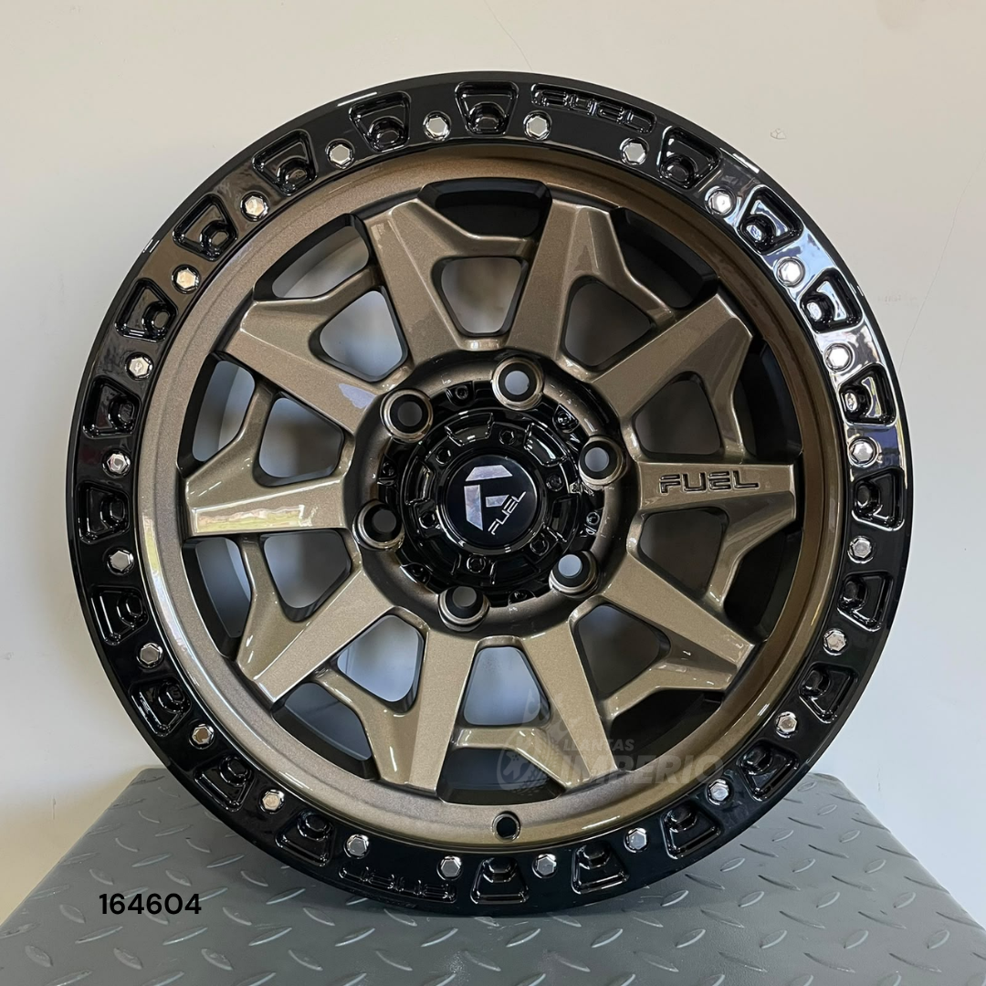 Rin FUEL BRONZE BLACK LIP 16X8 6-139.7 - Llantas Imperio