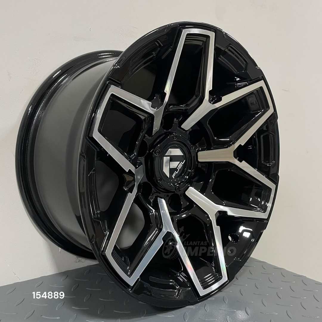 Rin 15X8 6-139.7 BLACK MACHINE FACE 15X8 6-139.7 - Llantas Imperio