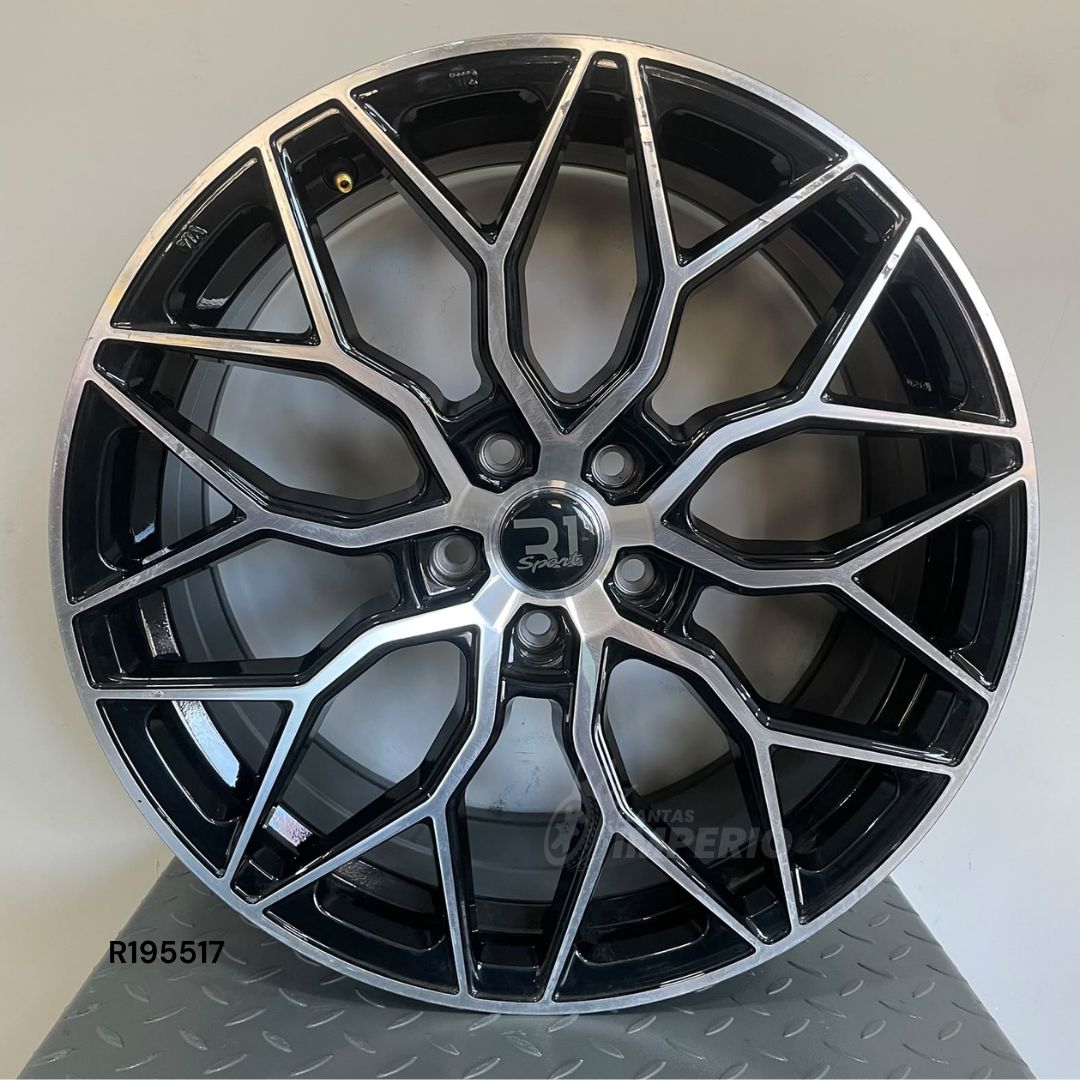 Rin R1 SPORT GLOSS MACHINE FACE 19X8.5 5-112 - Llantas Imperio