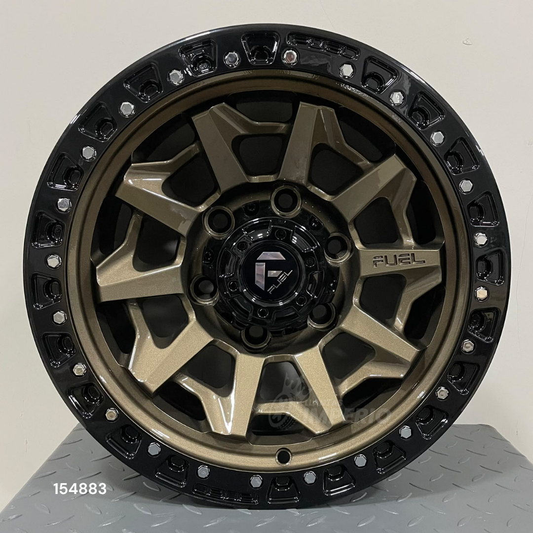 Rin FUEL BRONZE BLACK LIP 15X8 6-139.7 - Llantas Imperio
