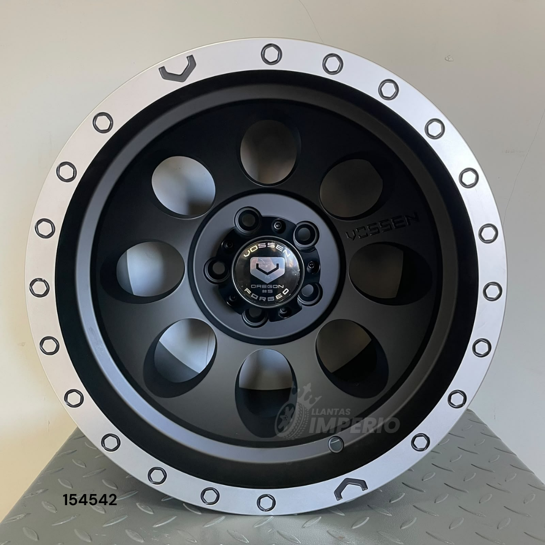 Rin VOSSEN BLACK MATE MACHINE LIP 15X10 5-114.3 - Llantas Imperio