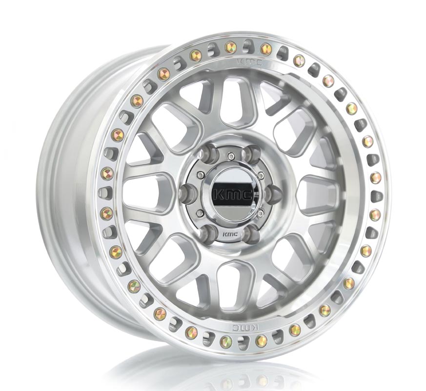Rin KM549 GRS GLOSS SILVER W/ MACHINED FACE 17X8.5 6-139.7 - Llantas Imperio