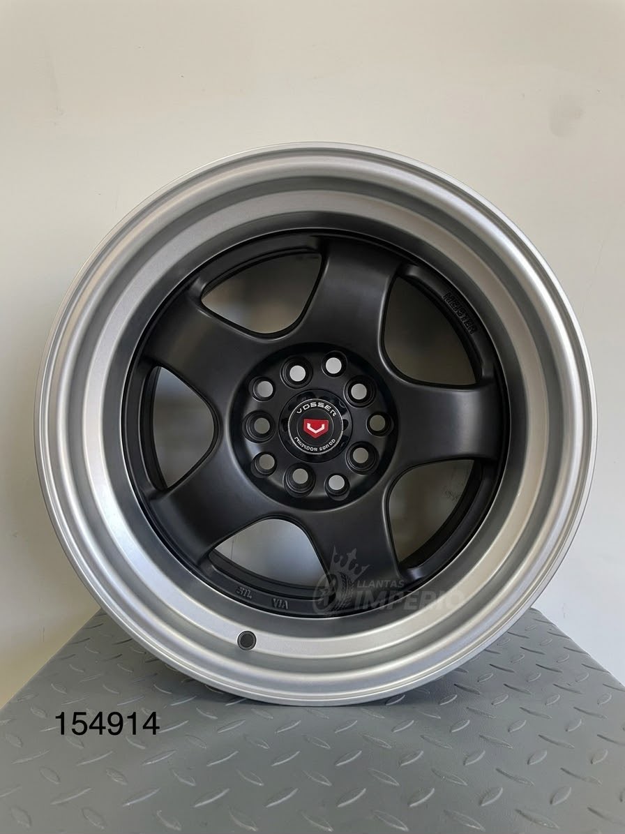 Rin 15X8.25 5-100/114.3 MATT BLACK MACHINE LIP 15X8.25 5-100/114.3 - Llantas Imperio