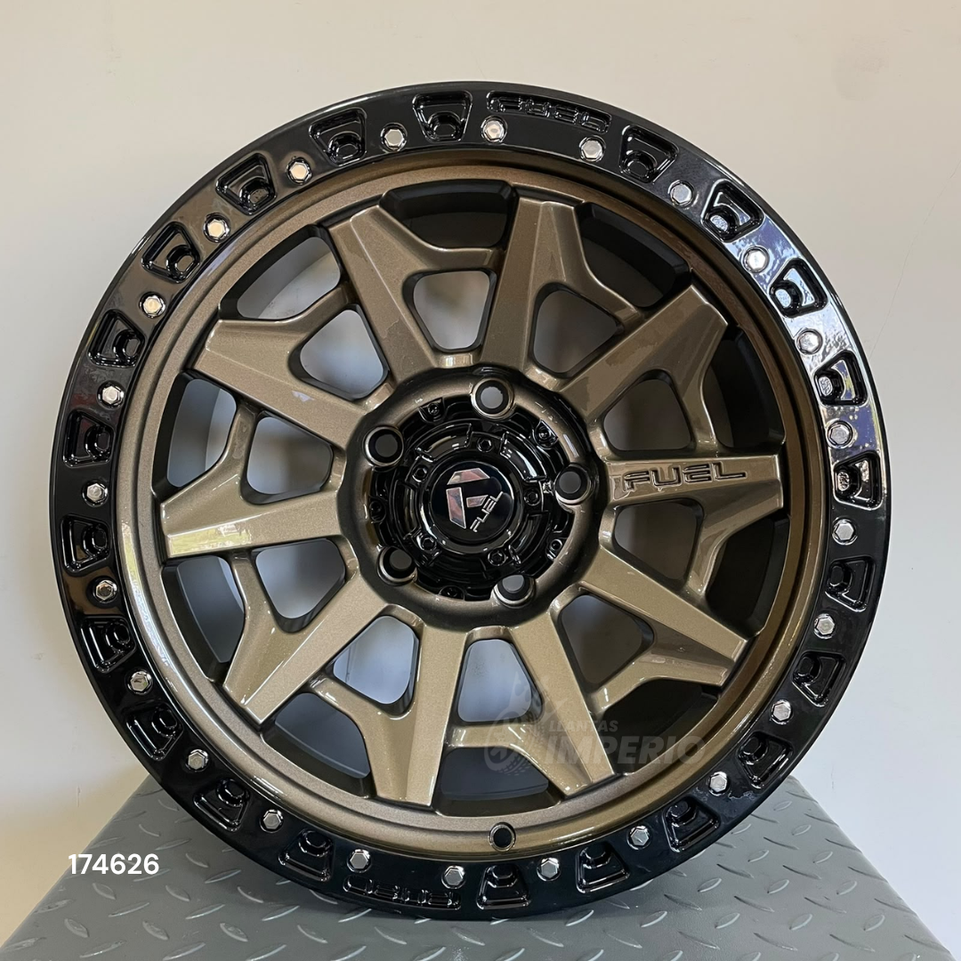 Rin FUEL BRONZE BLACK LIP 17X9 5-135 - Llantas Imperio