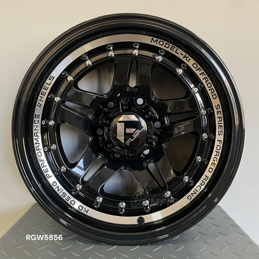 Rin FUEL RGW5856 BLACK UNDERCUT 16X8.5 6-139.7 - Llantas Imperio
