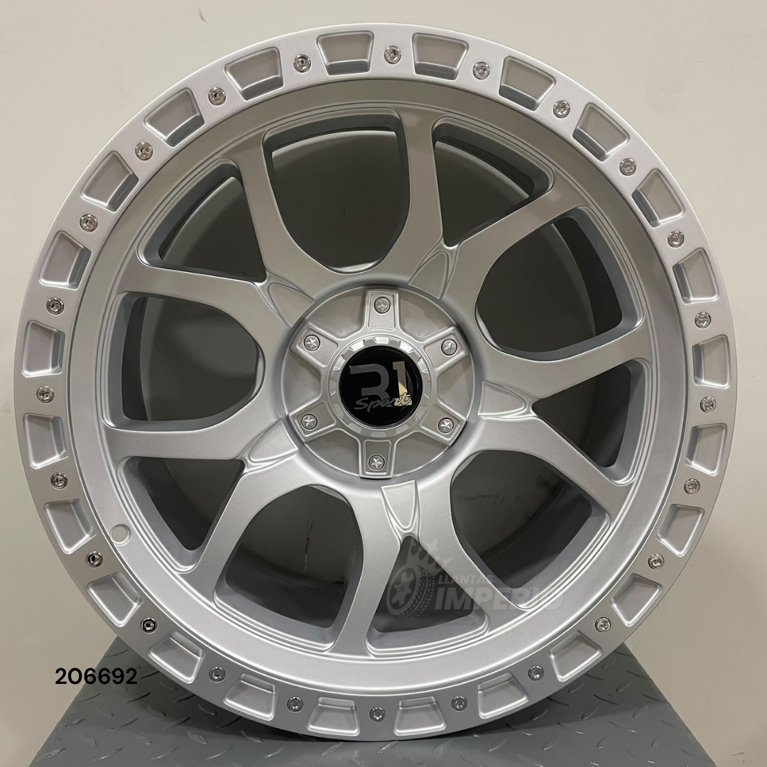 Rin R1 SPORT SILVER 20X10 6-139.7 - Llantas Imperio